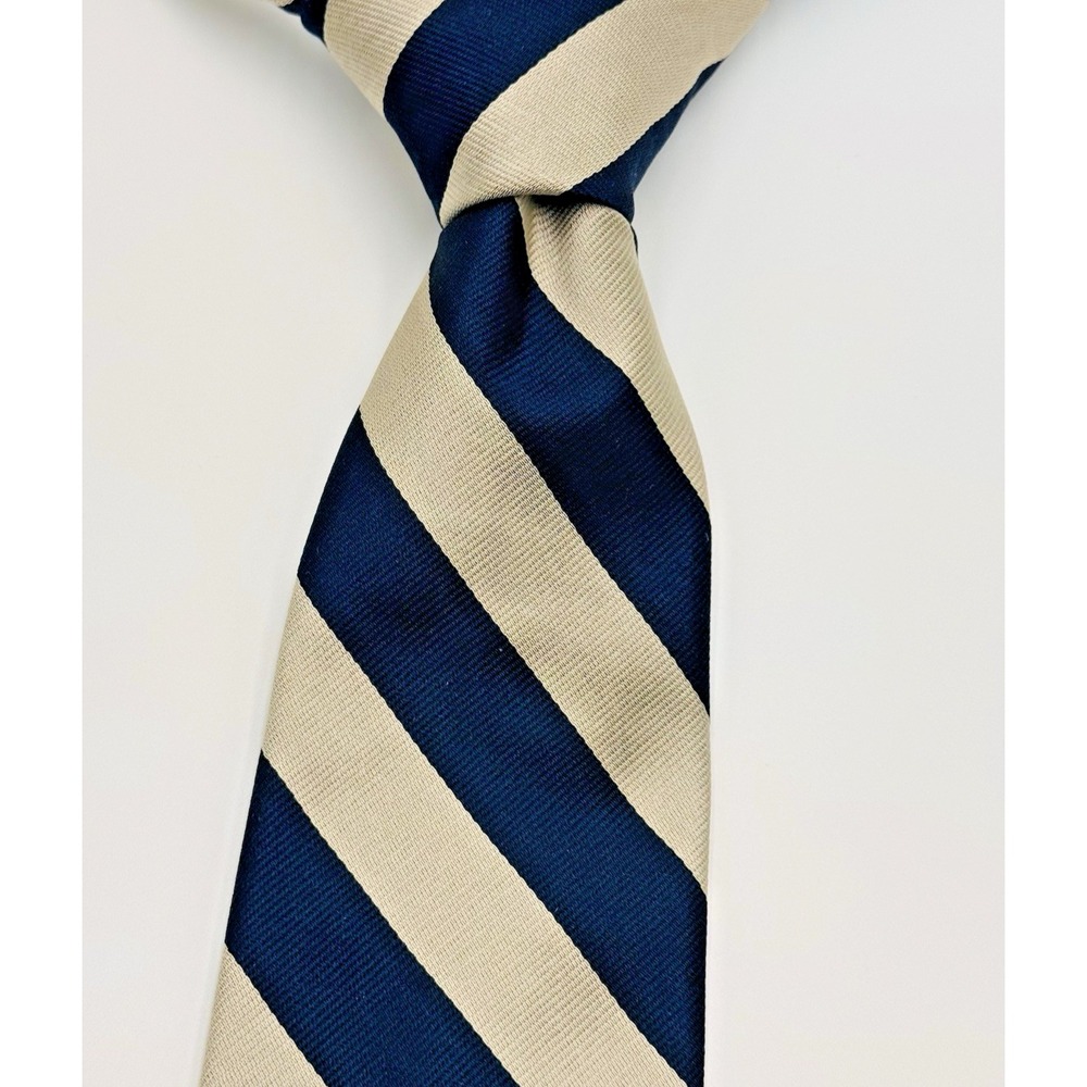 Rooster Silk Tie Men 56x3 Navy Silver St. James Repp Designer